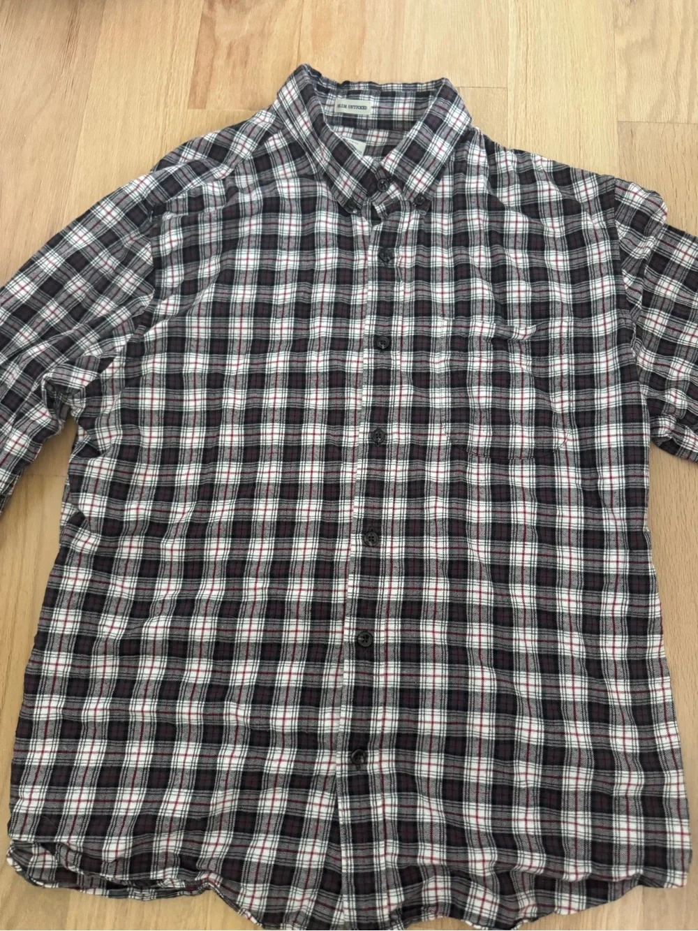 J. Crew Men's Black, White & Red Plaid Button-Down Shirt